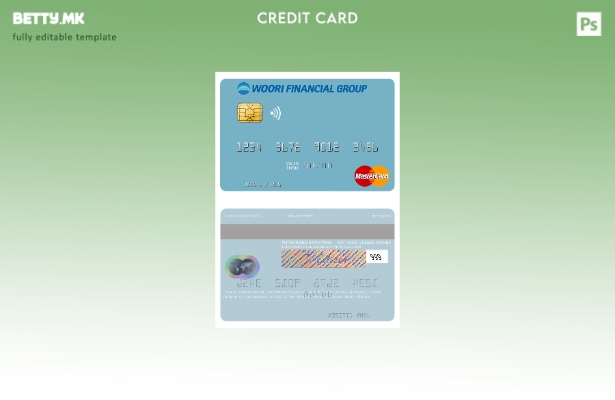 Модерен стил на шаблон за мастер картички на Јужна Кореја Woori Financial Group